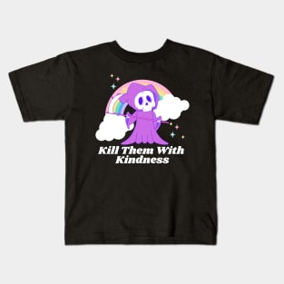 Kill Them With Kindness Grim Reaper Pastel Goth Kawaii Kids T-Shirt
